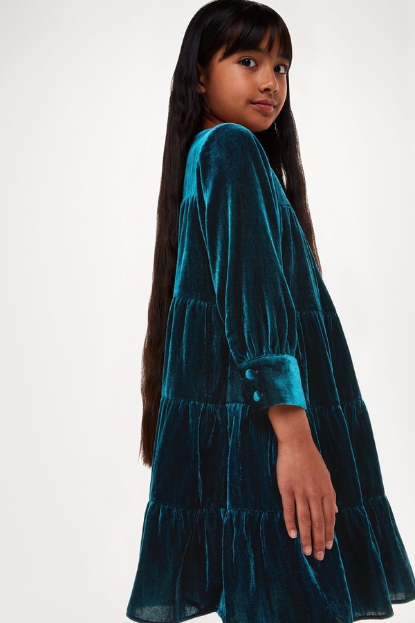 Sawyer Tiered Velvet Dress from Whistles