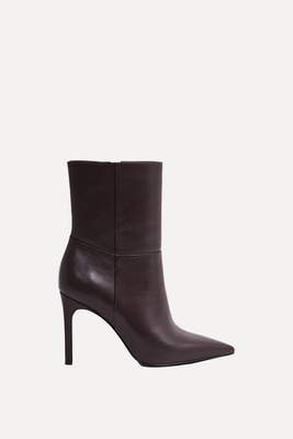 Vanessa Leather Heeled Ankle Boots from Reiss