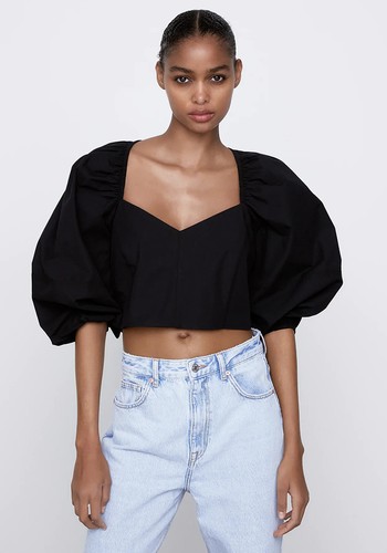 Cropped Poplin Top from Zara