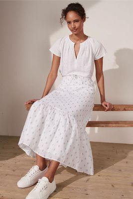 Printed Tiered Skirt, £98 | The White Company