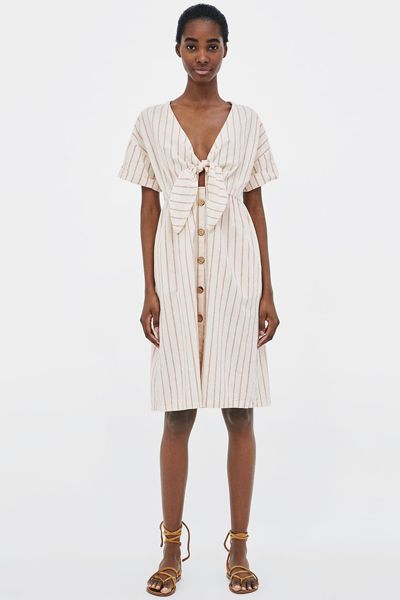 Striped Dress With Knot from Zara