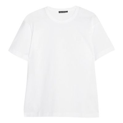 Nash Face Appliquéd Cotton-Jersey T-Shirt from Acne Studios