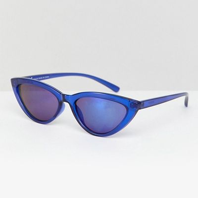 Weekday Mini Cat Eye Sunglasses In Blue from ASOS