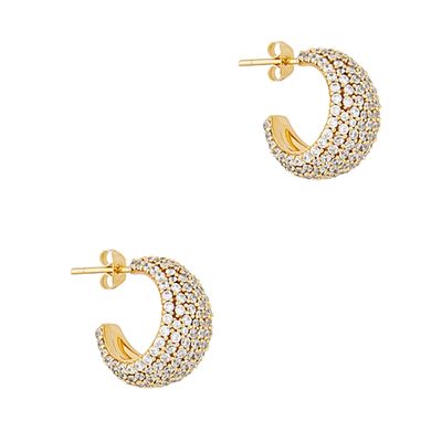 18ct Gold Plated Pavé Hoops from Daphine