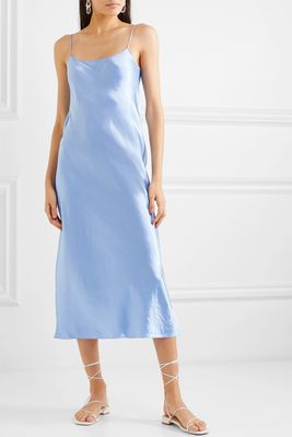 Hammered-Satin Midi Dress from Vince