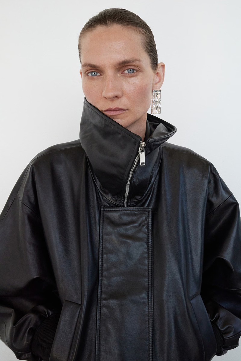 100% Leather Jacket With Notched Lapel Collar  from Mango