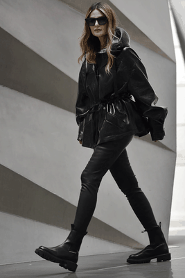 Cora Leather-Look High-Rise Leggings from AllSaints