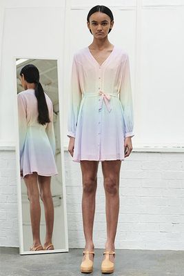 Viola Silk Pastel Ombre Mini Dress