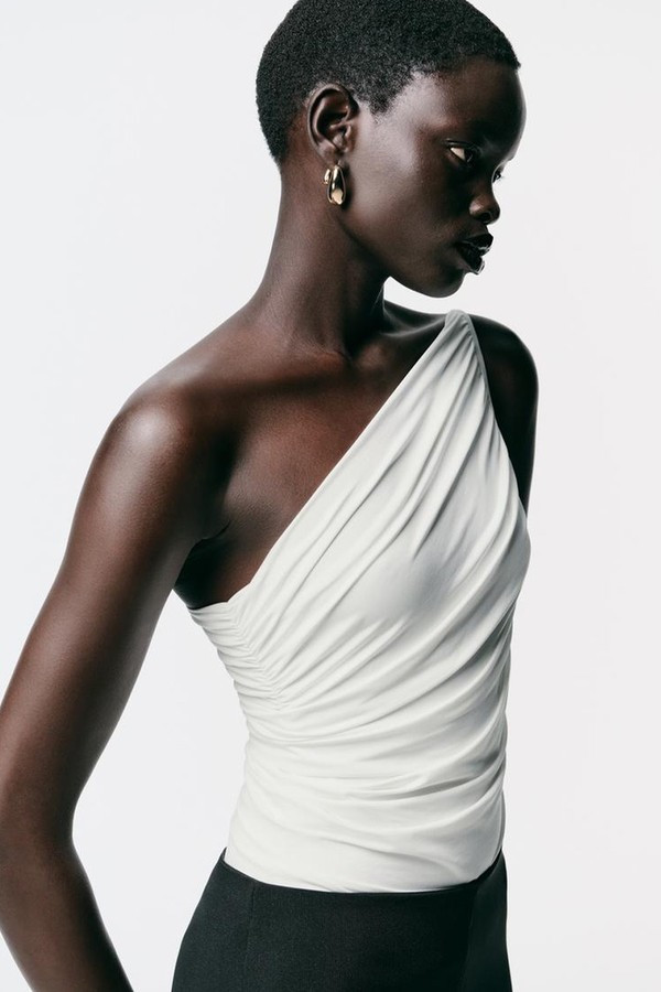 Draped Asymmetric Bodysuit from Zara