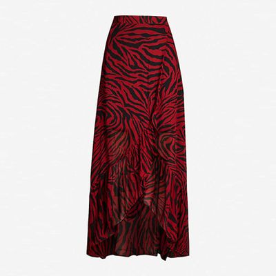 Animal-Print Wrap-Over Chiffon Midi Skirt from Ba&sh