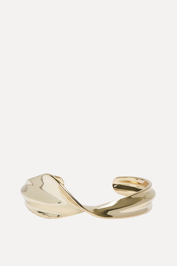 Gold Plated Wave Cuff Bracelet