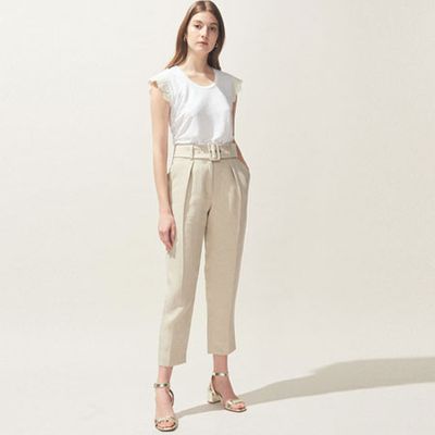 High-waisted Linen Trousers from Claudie Pierlot