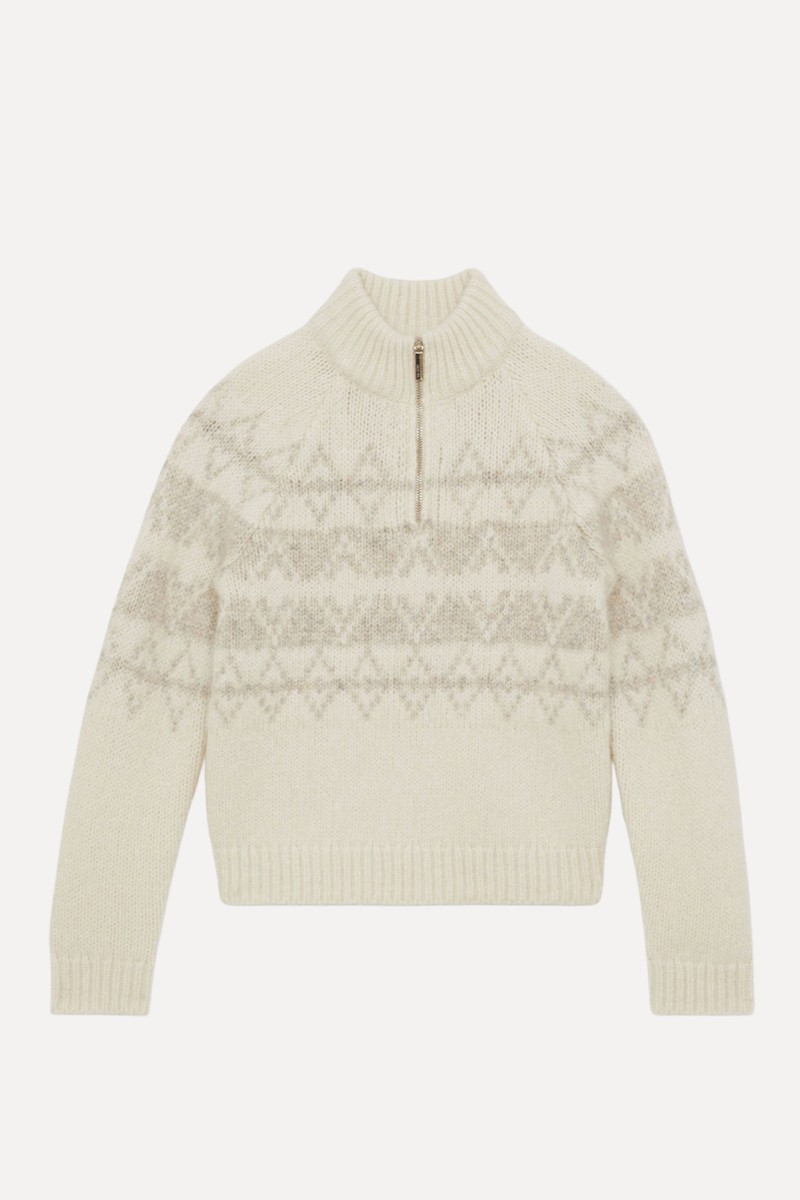 Snow Blackhall Merino Wool Half-Zip Funnel Neck Jumper from Reiss