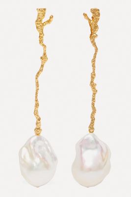Maie Gold-Plated Pearl Earrings from Pacharee