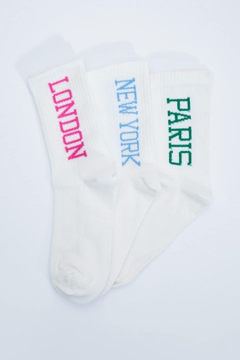 3-Pack Of Cities Socks