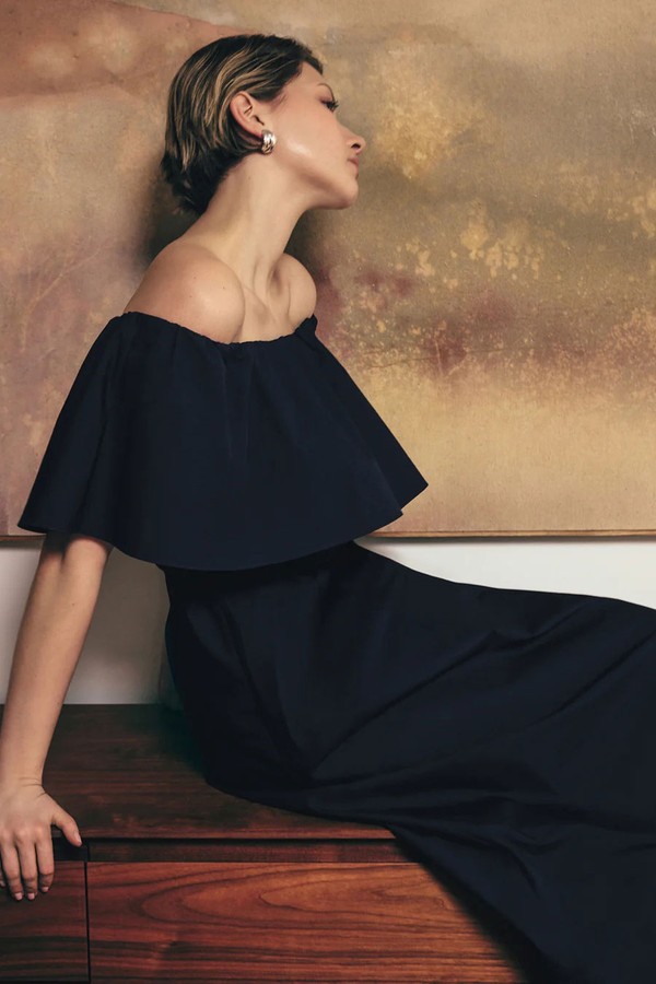 Off The Shoulder Poplin Dress from Jigsaw x Lisa Armstrong
