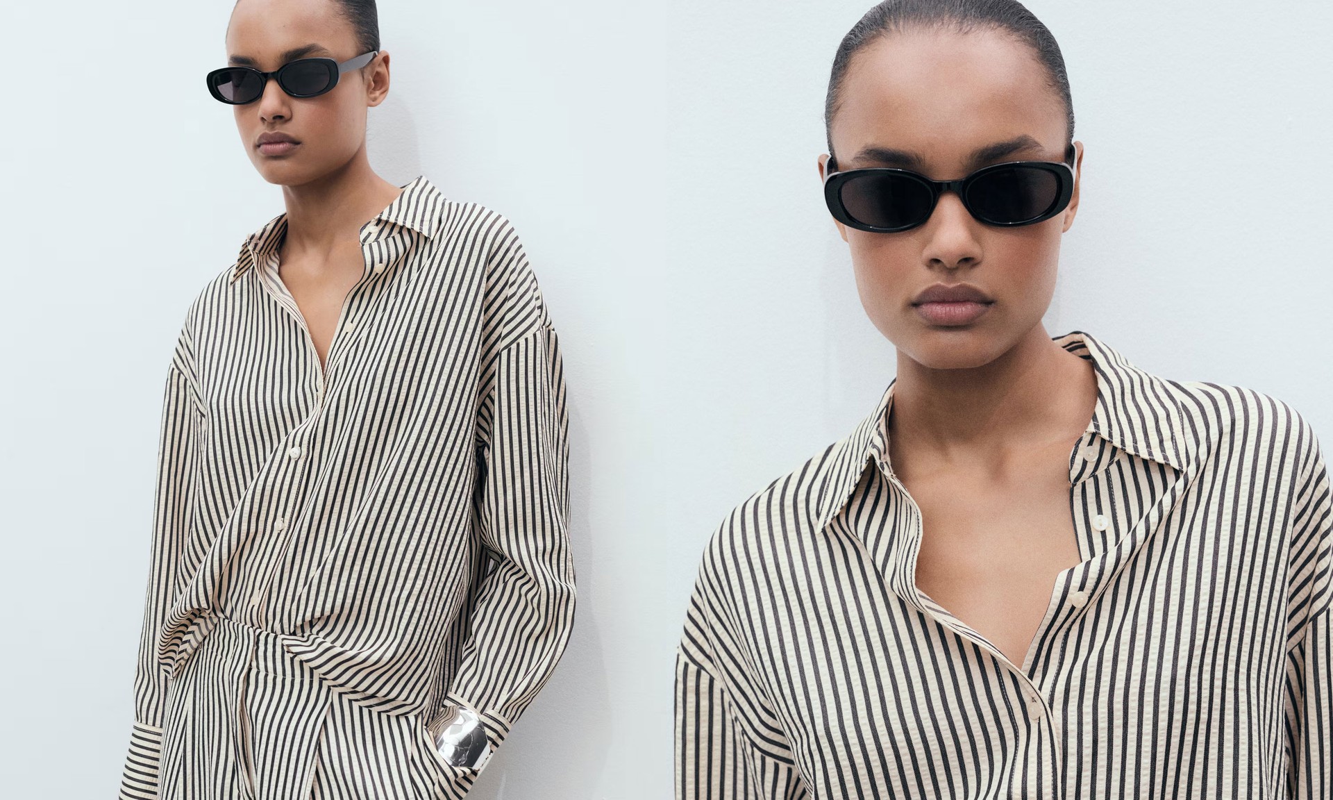 Striped Textured Shirt from Mango