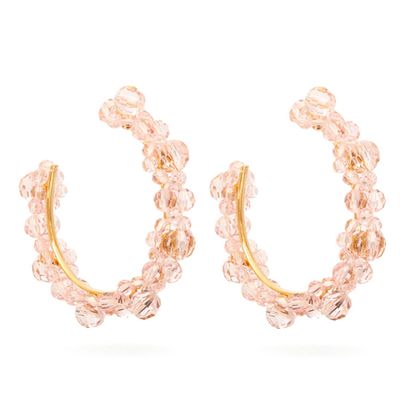 Large Crystal-Daisy Hoop Earrings from Simone Rocha