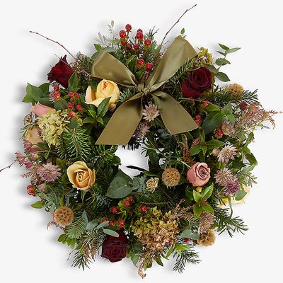 Copper, Gold and Plum Scented Door Wreath from The Real Flower Company