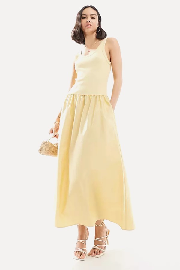 Sleeveless Maxi Dress With Volume Hem 