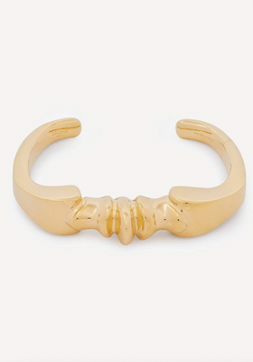 Gold-Tone Camarat Textured Cuff Bracelet from Celine