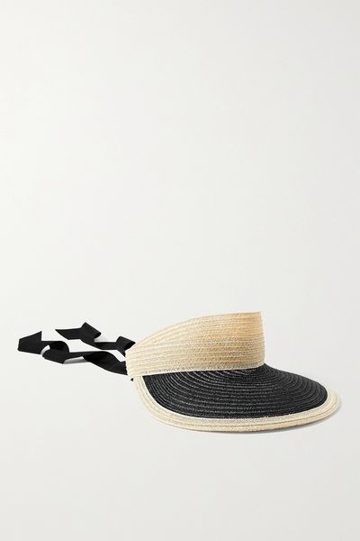 Ricky Grosgrain Trimmed Hemp Visor from Eugenia Kim