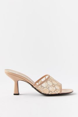 GG-Embellished Mesh & Leather Mules from Gucci