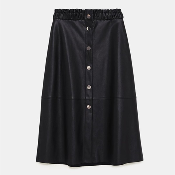 Faux Leather Midi Skirt from Zara