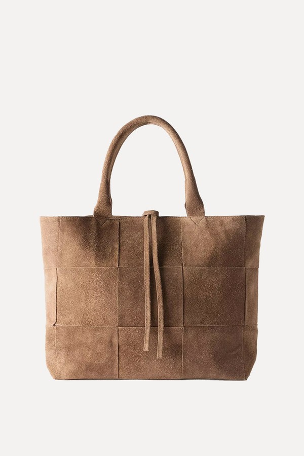 Mia Suede Woven Tote Bag from Mint Velvet 