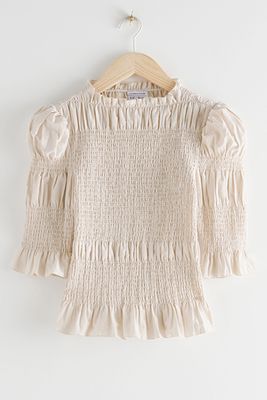 Fitted Smock Ruffle Top from & Other Stories 
