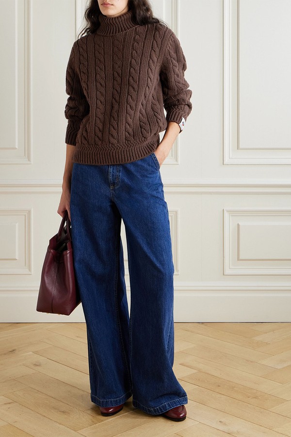 Cable-Knit Wool Turtleneck Sweater from Bally