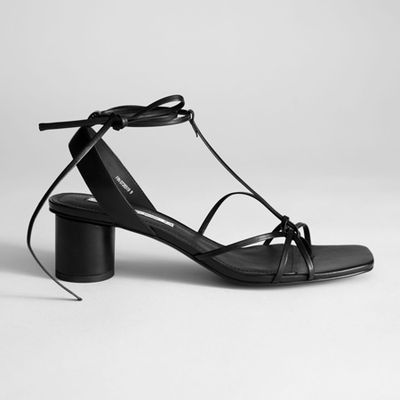 Square Toe Lace Up Heeled Sandals from & Other Stories