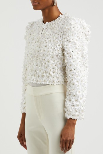 Lorna Floral-Appliquéd Cropped Jacket from Alice + Olivia