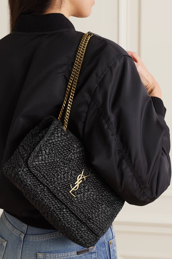 Calypso Leather-Trimmed Organza Shoulder Bag from SAINT LAURENT