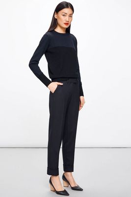 Clement Turn Up Wool Blend Trousers from Cefinn