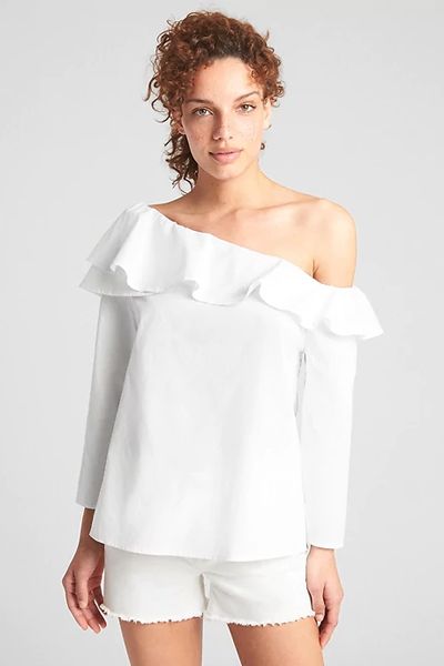 Ruffle One-Shoulder Blouse from Gap