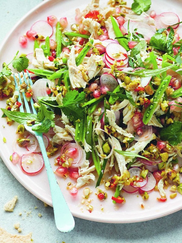 Chicken Salad With Sugar Snap Peas, Vietnamese Coriander & Shallots