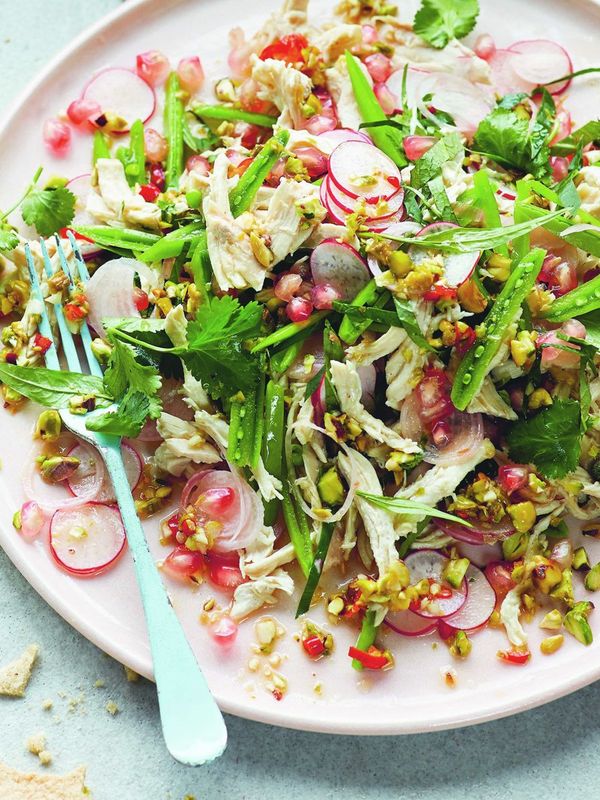 Chicken Salad With Sugar Snap Peas, Vietnamese Coriander & Shallots