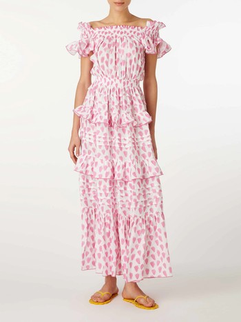 Off Shoulder Ruffled Long Dress from Gul Hurgel