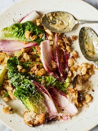 Roasted White Beans With Caesar-Style Tahini Dressing