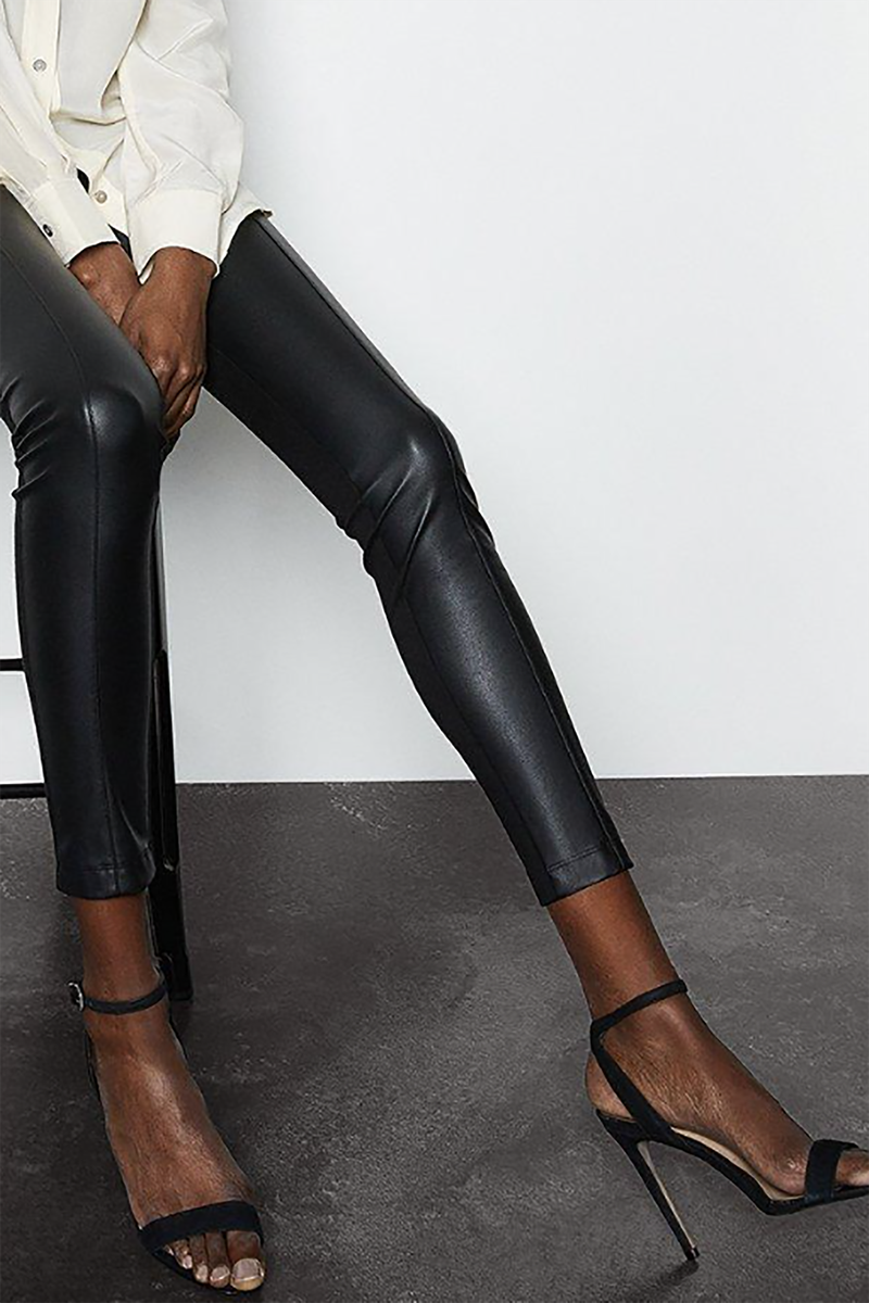 Faux Leather And Ponte Leggings from Karen Millen