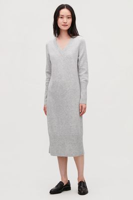 Long Wool-Knit Jumper Dress from COS