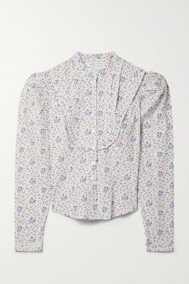 Lee Pleated Floral-Print Cotton-Poplin Blouse from BATSHEVA X Laura Ashley