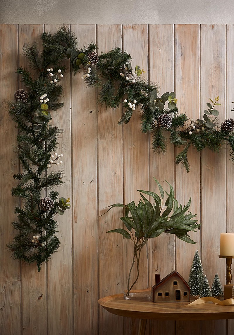 12ft Unlit Pine Cone Garland