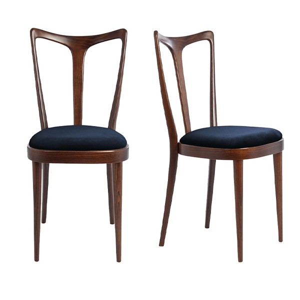 Pair Of Floyd Dining Chairs In Ink Wool from Soho Home