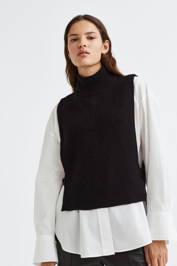 Cashmere-Blend Turtleneck Sweater Vest from H&M