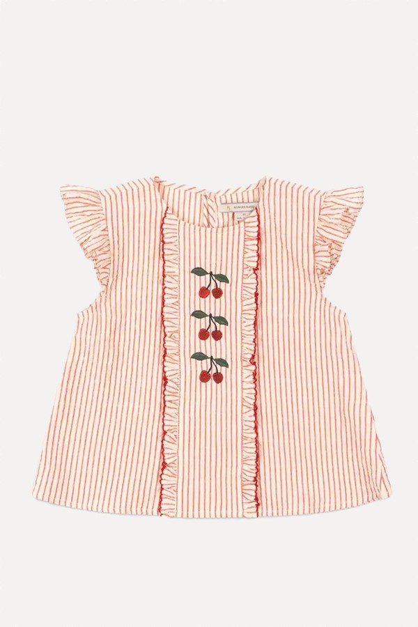 Ellie Frill Cherry Embroidered Blouse from Konges Sløjd