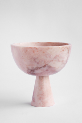 Medium Pink Marble Pedestal Bowl from No.17