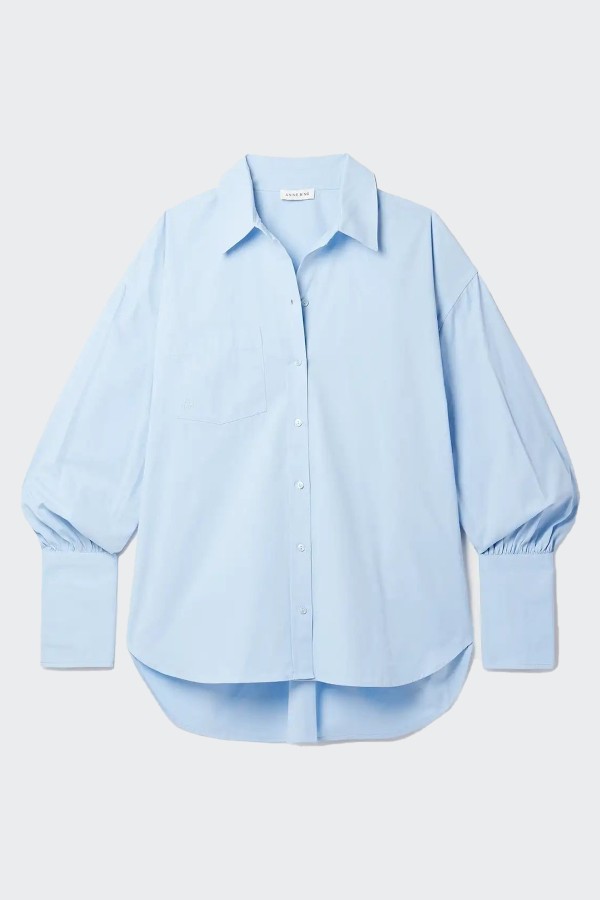 Maxine Logo-Embroidered Cotton-Poplin Shirt from Anine Bing
