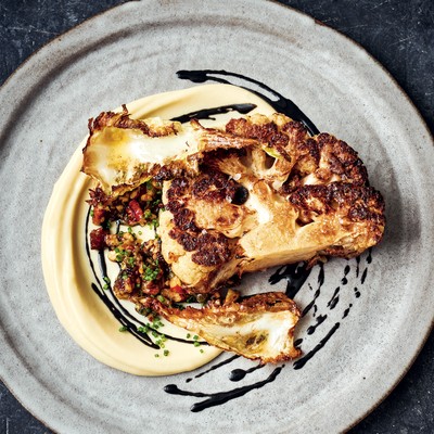 Roasted Cauliflower, Tahini & Pecans